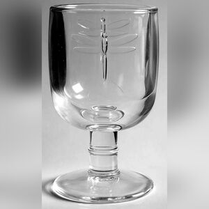Elegant La Rochere Clear Glass Goblet with Dragonfly Design (Set Of 8)